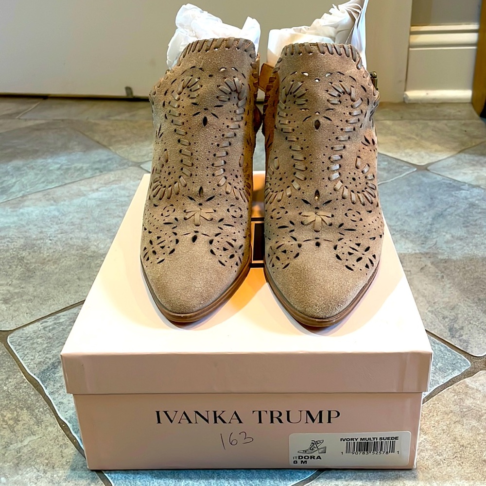Ivanka brown suede booties